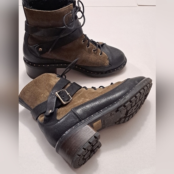 UGG Collection Sassari Suede/Leather Combat Boots/Booties   Size 6M - Picture 1 of 10